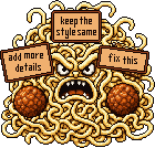 Spaghetti monster mascot for the Prompt Spaghetti card